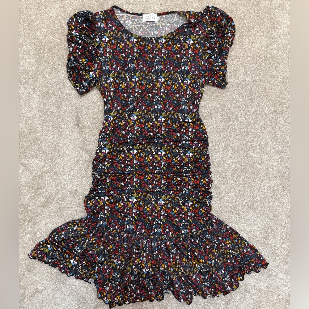 Tanya Taylor Multicolor Floral Effie Ruched Dress - size Medium - Picture 5 of 16